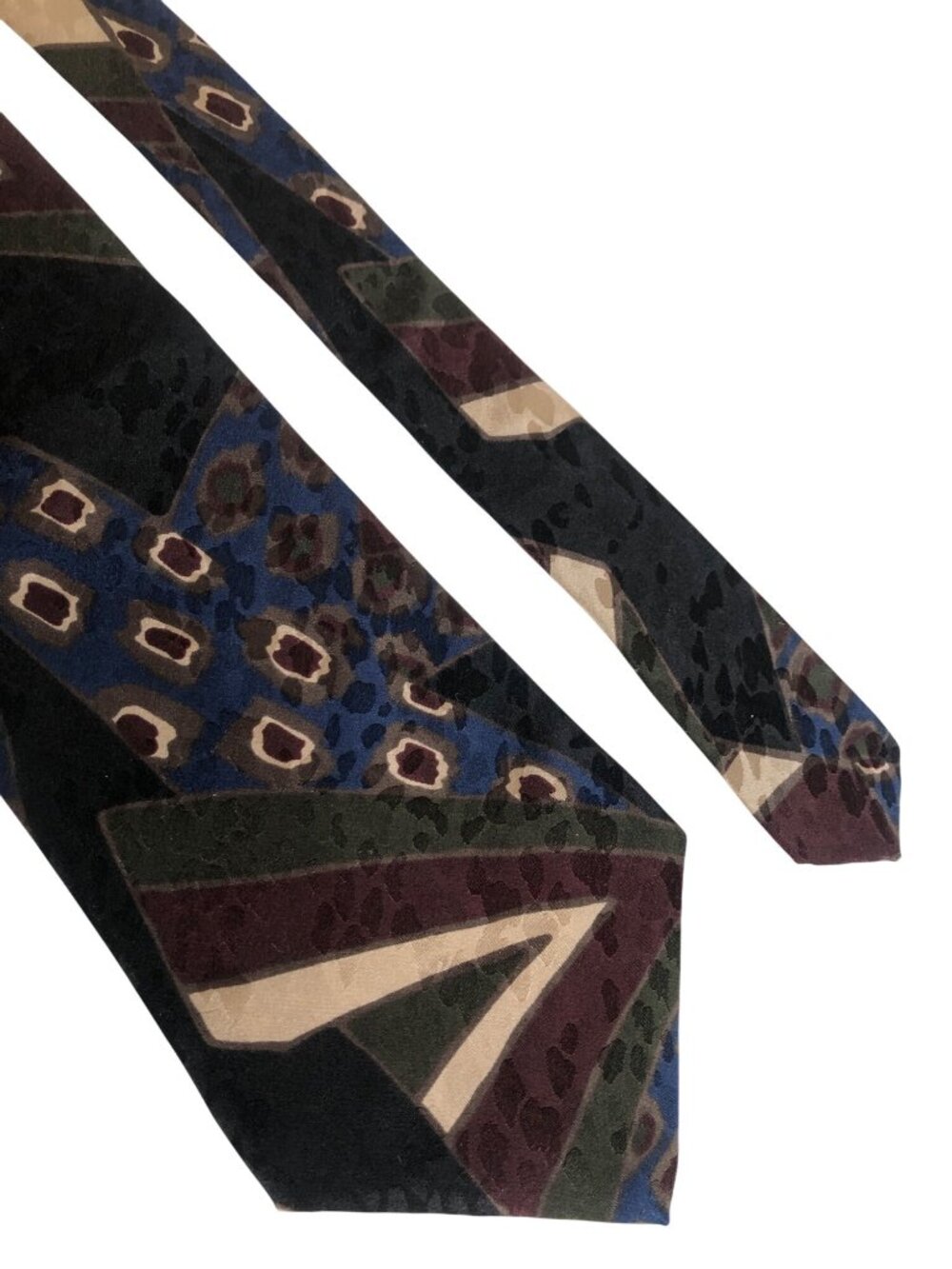 Oscar De La Renta Couture Collection Silk Tie Geometric Mens Necktie Office Gift